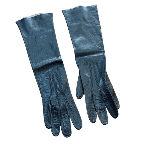 Kislav Accessories - Kislov ladies black leather gloves made in France size 6.5 washable kidskin